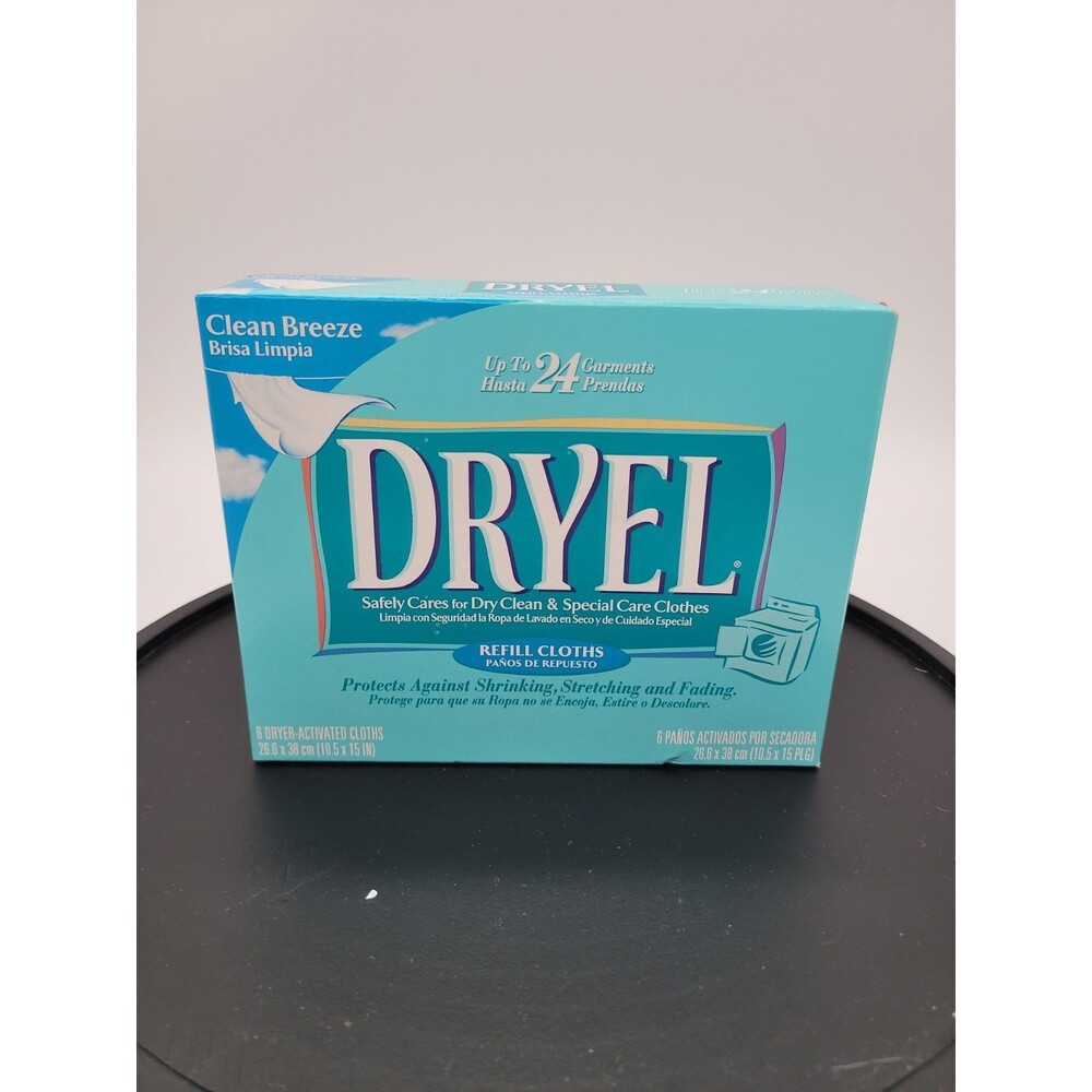 DRYEL Refill Cloths Clean Breeze 1 Box/6 Sheets New Old Stock Sealed